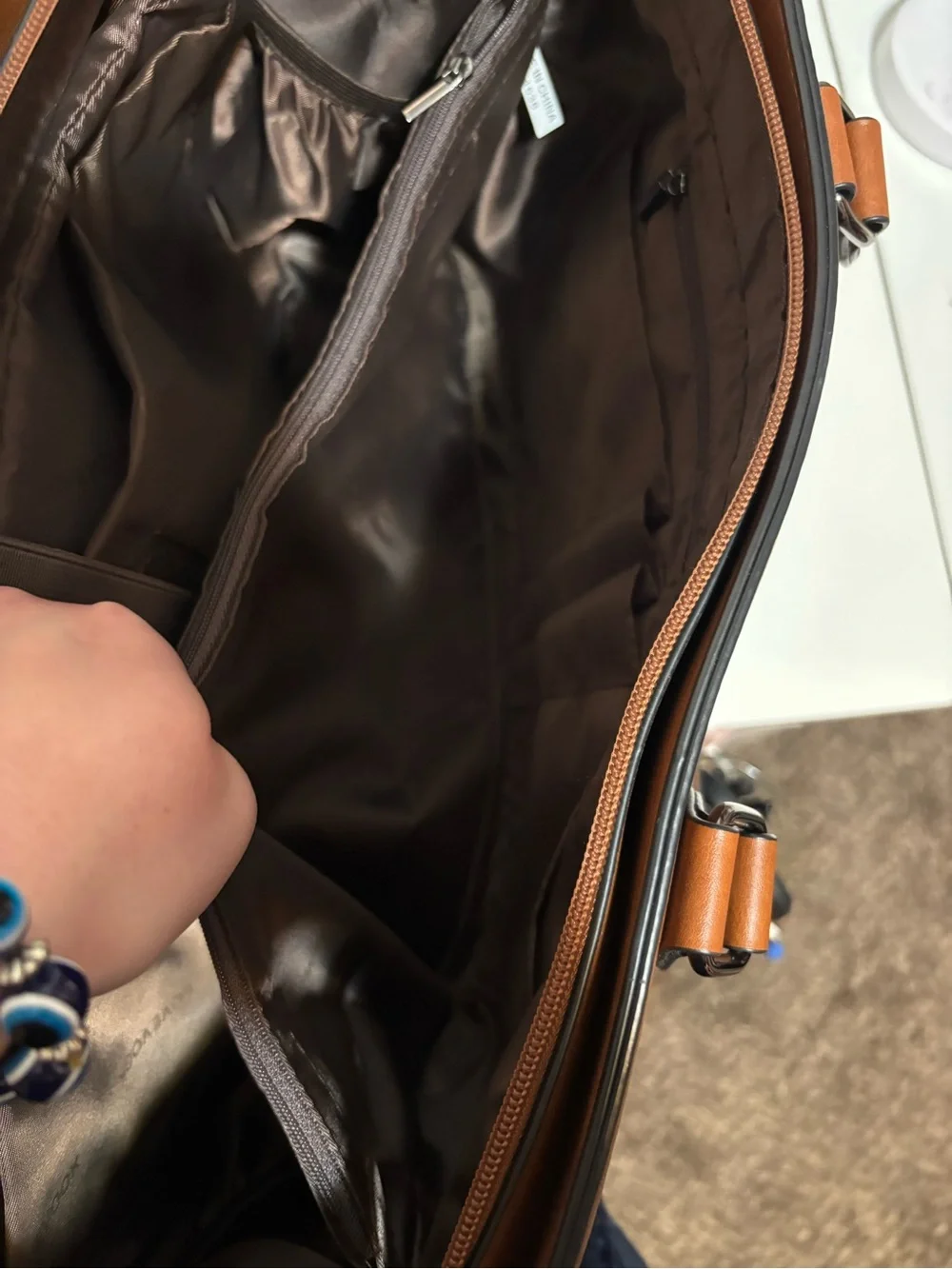 Saddle Brown Laptop Purse w/ Optional Crossbody Strap